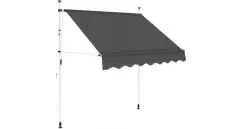 Copertina retractabila, actionare manuala, antracit, 150 cm imagine