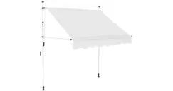 Copertina retractabila, actionare manuala, crem, 150 cm imagine