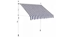 copertina retractabila manual, 150 cm, dungi albastru si alb imagine