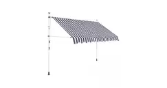 copertina retractabila manual, 300 cm, dungi albastru si alb imagine