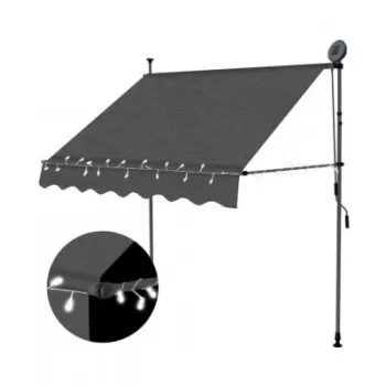 Copertina retractabila manual cu led, antracit, 200 cm imagine