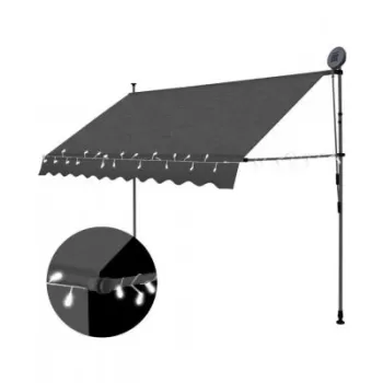 Copertina retractabila manual cu led, antracit, 250 cm imagine