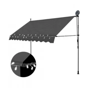Copertina retractabila manual cu led, antracit, 300 cm imagine