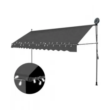 Copertina retractabila manual cu led, antracit, 350 cm imagine