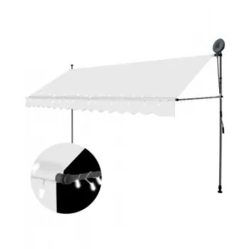 Copertina retractabila manual cu led, crem, 350 cm imagine