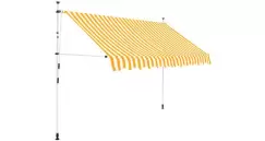 Copertina retractabila manual, dungi galben si alb, 250 cm imagine
