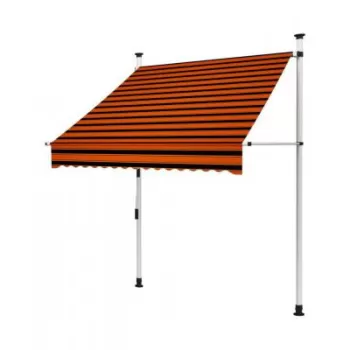 Copertina retractabila manual, portocaliu si maro, 150 cm imagine