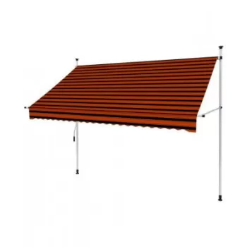 Copertina retractabila manual, portocaliu si maro, 250 cm imagine