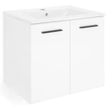 Corp lavoar 2 usi si lavoar ceramica RIVA lungime 62 latime 47 inaltime 59 alb lucios imagine
