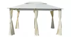 Cort de gradina cu perdele 4 x 3 m, alb imagine