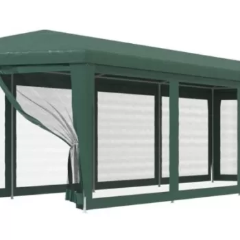Cort de petrecere cu 10 pereti din plasa, verde, 3x12 m, hdpe imagine