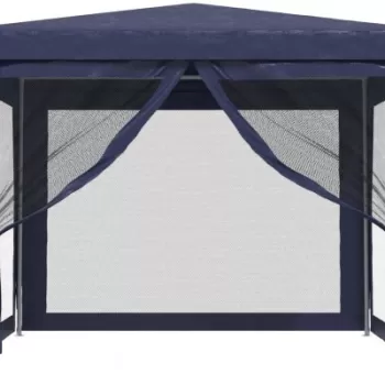 Cort de petrecere cu 4 pereti din plasa, albastru, 3x3 m, HDPE imagine
