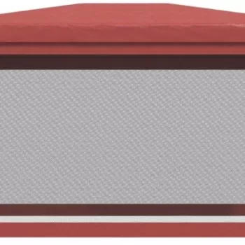 Cort de petrecere cu 4 pereti din plasa, rosu, 3x4 m, hdpe imagine
