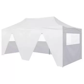 Cort de petrecere pliabil cu 4 pereti, alb, 3 x 6 m, otel imagine