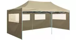 Cort de petrecere pliabil cu 4 pereti, crem, 3 x 6 m, otel imagine