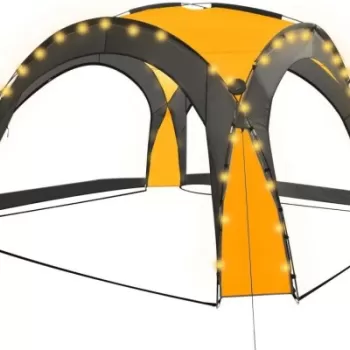 Cort petrecere cu LED 4 pereti laterali, galben, 3,6x3,6x2,3 m imagine