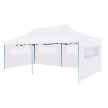 Cort petrecere pliabil cu pereti laterali, alb, otel, 3 x 6 m imagine