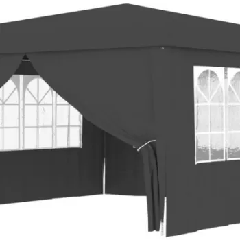 Cort petrecere profesional pereti laterali antracit 4x4m 90g/m? imagine