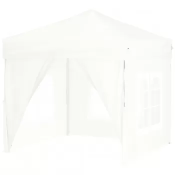 Cort pliabil pentru petrecere, pereti laterali, alb, 2x2 m imagine