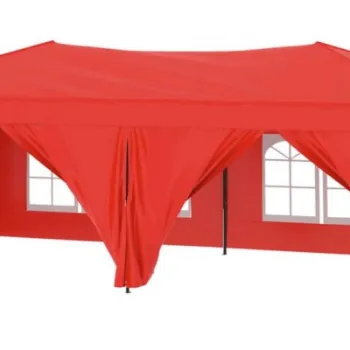 Cort pliabil pentru petrecere, pereti laterali, rosu, 3x6 m imagine