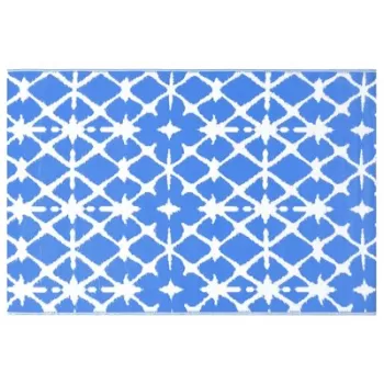Covor de exterior, albastru/alb, 160x230 cm, pp imagine
