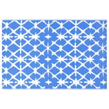 Covor de exterior, albastru si alb, 190x290 cm, pp imagine