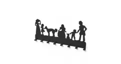 Cuier metalic FAMILIE - model 3019 Negru imagine