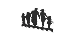 Cuier metalic FAMILIE -model 4005 Negru imagine