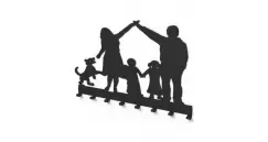 Cuier metalic FAMILIE OCROTITOARE -model 3018 Negru imagine