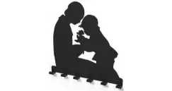 Cuier metalic FLORI pentru MAMA -model 4008 Negru imagine