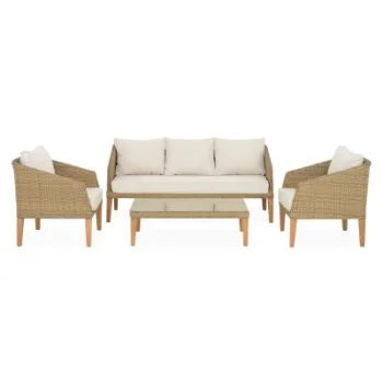 DEBBY Set mobilier terasa/gradina, 2 fotolii, canapea si masa imagine