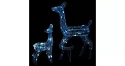 Decoratiune familie de reni de Craciun 160 LED alb rece imagine
