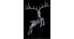 Decoratiune ren zburator de Craciun 120 LED alb rece argintiu imagine