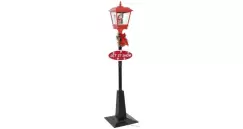 Felinar stradal cu Mos Craciun, LED, 180 cm,negru imagine