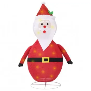Figurina mos craciun decorativa cu led, 60 cm, tesatura lux imagine