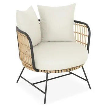 Fotoliu ARDEN lungime 77 latime 80 inaltime 72.5 mix negru natur bej imagine