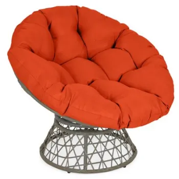 Fotoliu balansoar si rotativ MARVIN lungime 97 latime 85 inaltime 80 gri cu portocaliu imagine