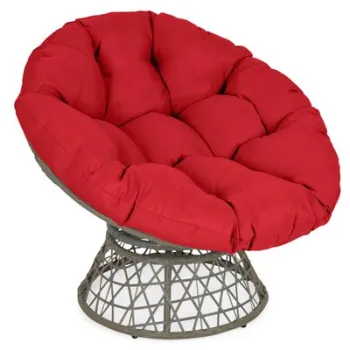 Fotoliu balansoar si rotativ MARVIN lungime 97 latime 85 inaltime 80 gri cu rosu imagine