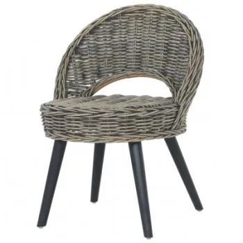 Fotoliu, negru, ratan kubu imagine