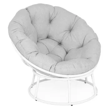 Fotoliu PAPASANS inaltime 99 R.114 alb cu gri imagine