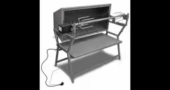 Gratar din fier si otel inoxidabil cu rotisor imagine