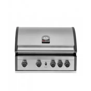 Gratar pe gaz cu 5 arzatoare 4 inox si 1 infrarosu, incastrabil, grile si plita fonta, Grandhall Pro Elite 4 K04000309A imagine