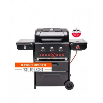 Gratar pe gaz si carbuni hibrid Char-Broil Gas2Coal 2.0 330 Special Edition, plita si sear burner 140994 imagine