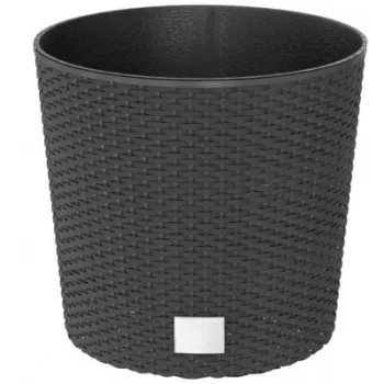 Jardiniera cu interior detasabil, antracit 15 l, pp ratan imagine
