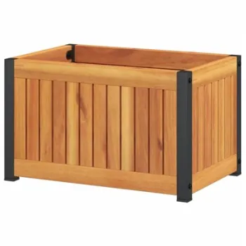 Jardiniera de gradina, 45x30x27,5 cm, lemn masiv acacia/otel imagine