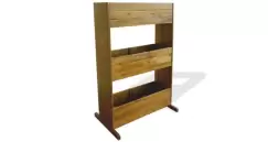 Jardiniera din lemn masiv de acacia cu 3 niveluri, Maro imagine