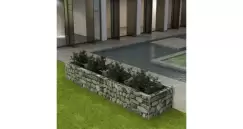 Jardiniera gabion din otel, 360 x 90 x 50 cm imagine