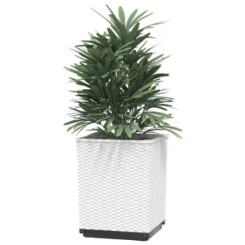 Jardiniere, 2 buc., alb, 30x30x37 cm, polipropilena imagine
