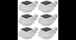 Lampa solara pentru exterior 6 pcs Lumina pentru gard Alba imagine
