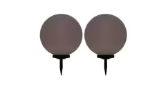 Lampi solare de exterior, 2 buc., 50 cm, RGB, sferic, LED imagine